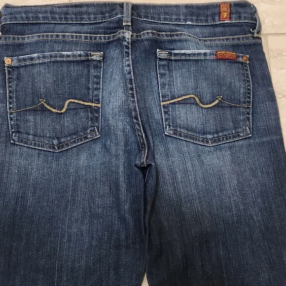 7FAM 7 FOR ALL MANKIND Bootcut Medium Blue Wash Boot cut Jeans 29 Denim Vintage - Picture 8 of 14